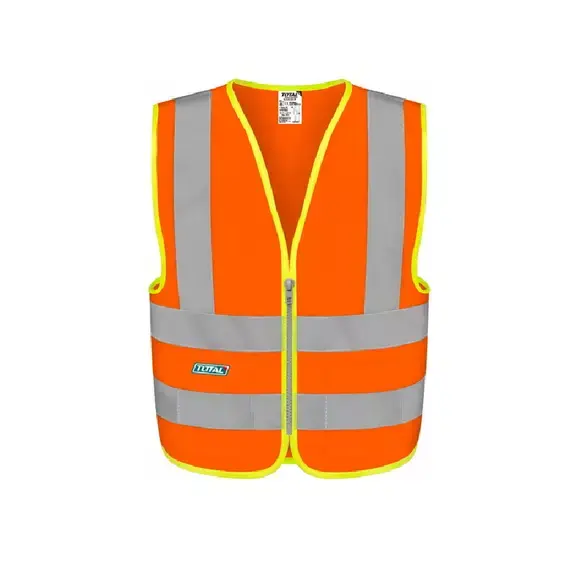 Total TSP62XL Reflective Safety Jacket – Fluorescent Orange, High Visibility Vest, XL Size