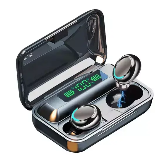 TWS Wireless Bluetooth 5.1 Headphones – Waterproof, Hands-Free with Mic, 1200mAh Charging Box (F9-5)