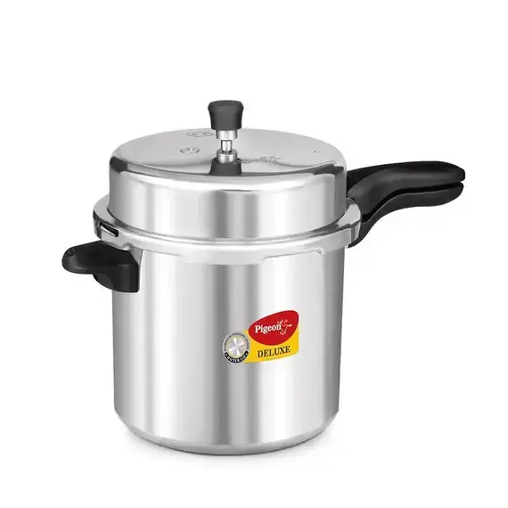 Pigeon Pressure Cooker 12L Deluxe SAP106 – Aluminium Outer Lid | Heavy Duty, Safe & Fast Cooking Pressure Cooker with Ergonomic Handle