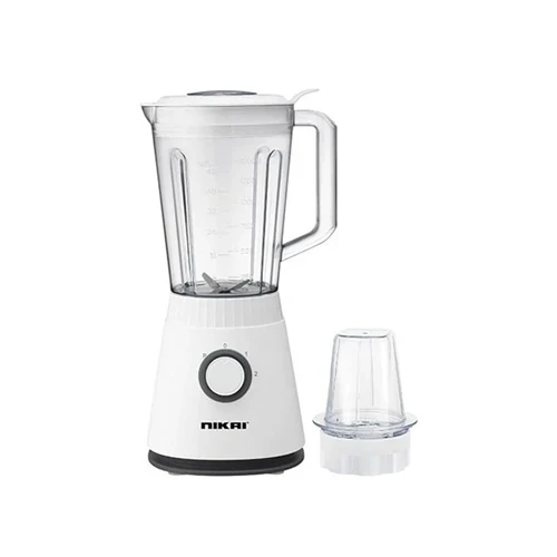 Nikai Blender 600W 1.5L Plastic Jar with 100ML Dry Grinder Mill, 2 Speeds + Puls