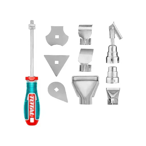 Total TBA10 Heat Gun Accessories Set – 10pcs Nozzles & Scrapers Kit for Industrial Heat Gun