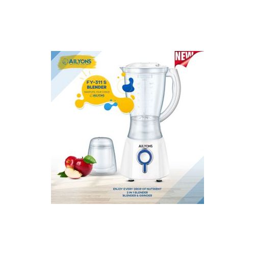 Ailyons Blender 2 In 1 Blender With Grinding Machine, 1.5L- White – FY-310S