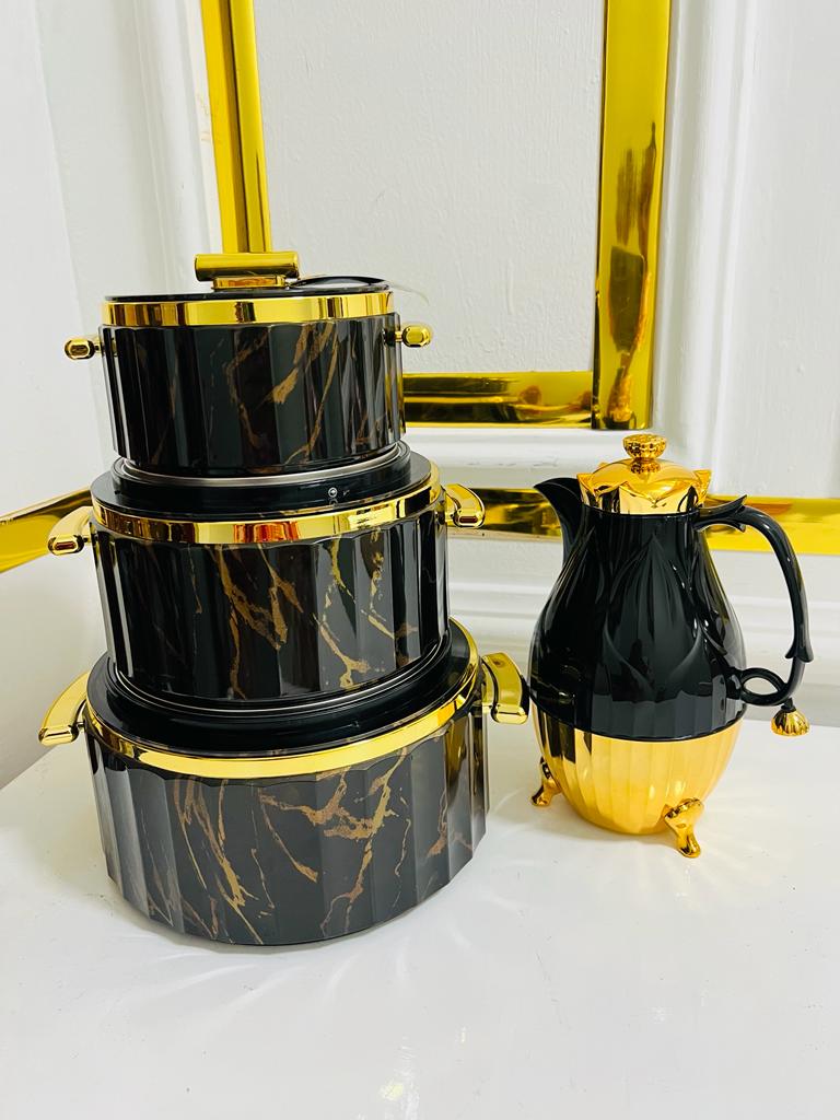 Hotpot Set Marble 3pcs + 1 thermos