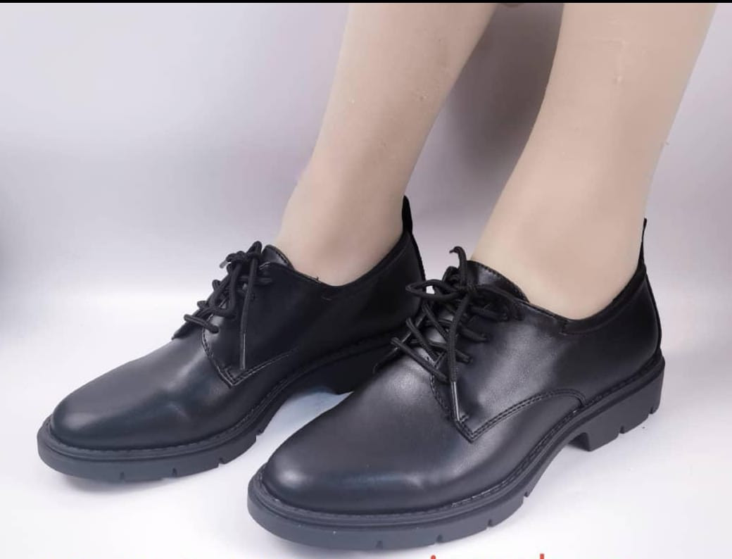 Unisex Schools shoes black skin leather (Ngozi)size 36-41