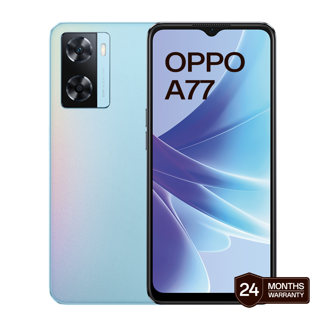 Oppo A77 4GB RAM+ 128 GB,6.56 inch HD+ Display,Sky Blue Color