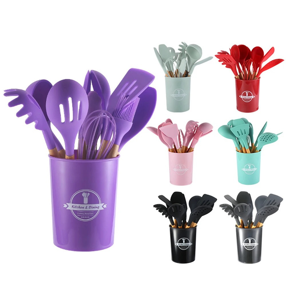 Silicone Spoon Set, Cooking and Serving 19pcs